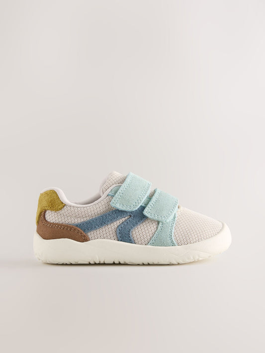 Blue/Green Barefoot Leather Touch Fastening Trainers image 2