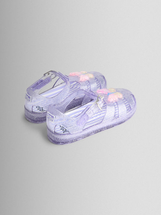 JoJo Maman Bébé Purple Butterfly 3D Jelly Sandals image 2