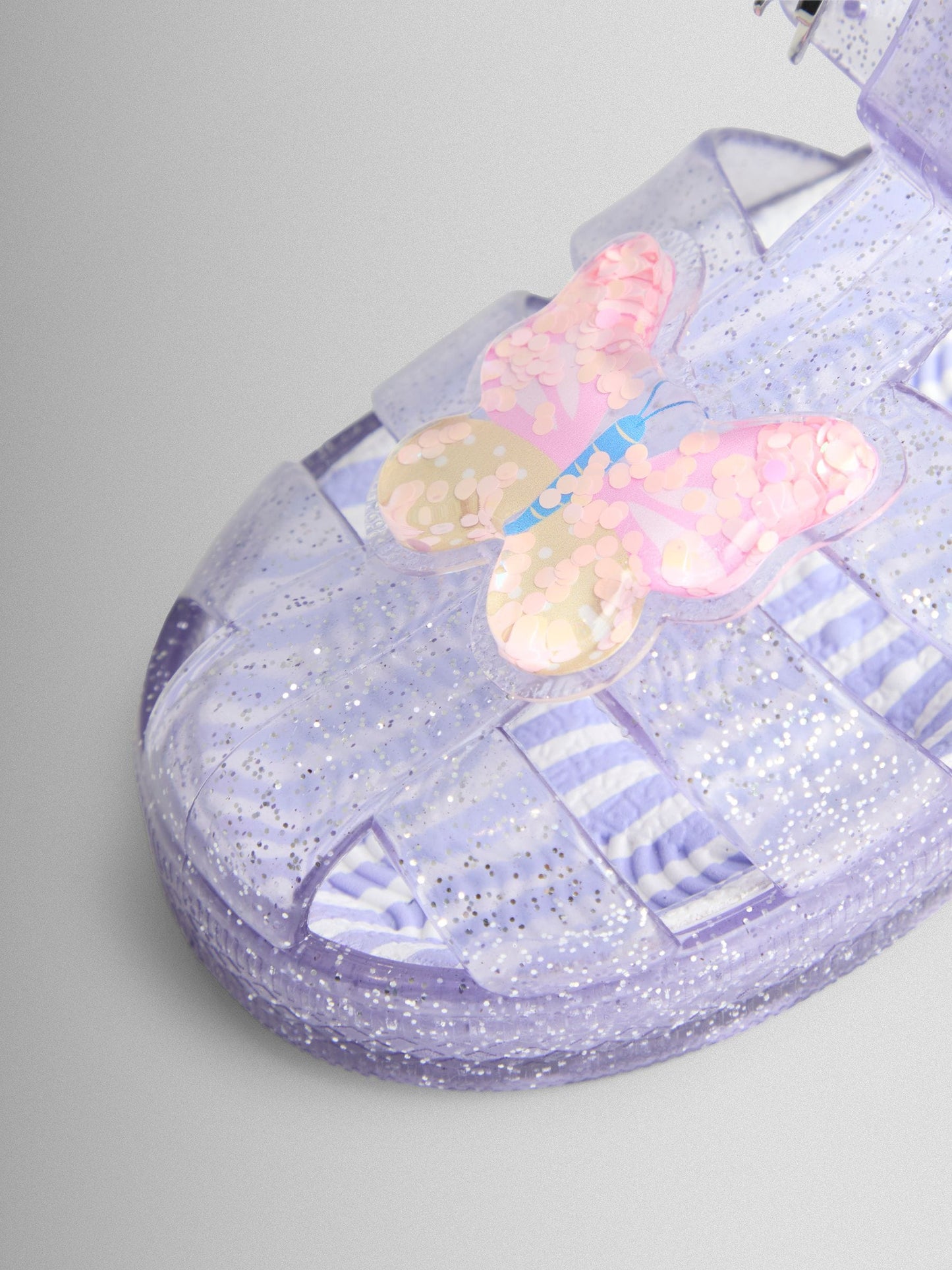 JoJo Maman Bébé Purple Butterfly 3D Jelly Sandals image 5