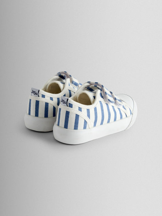 JoJo Maman Bébé Navy Stripe Double Strap Canvas Pumps image 2