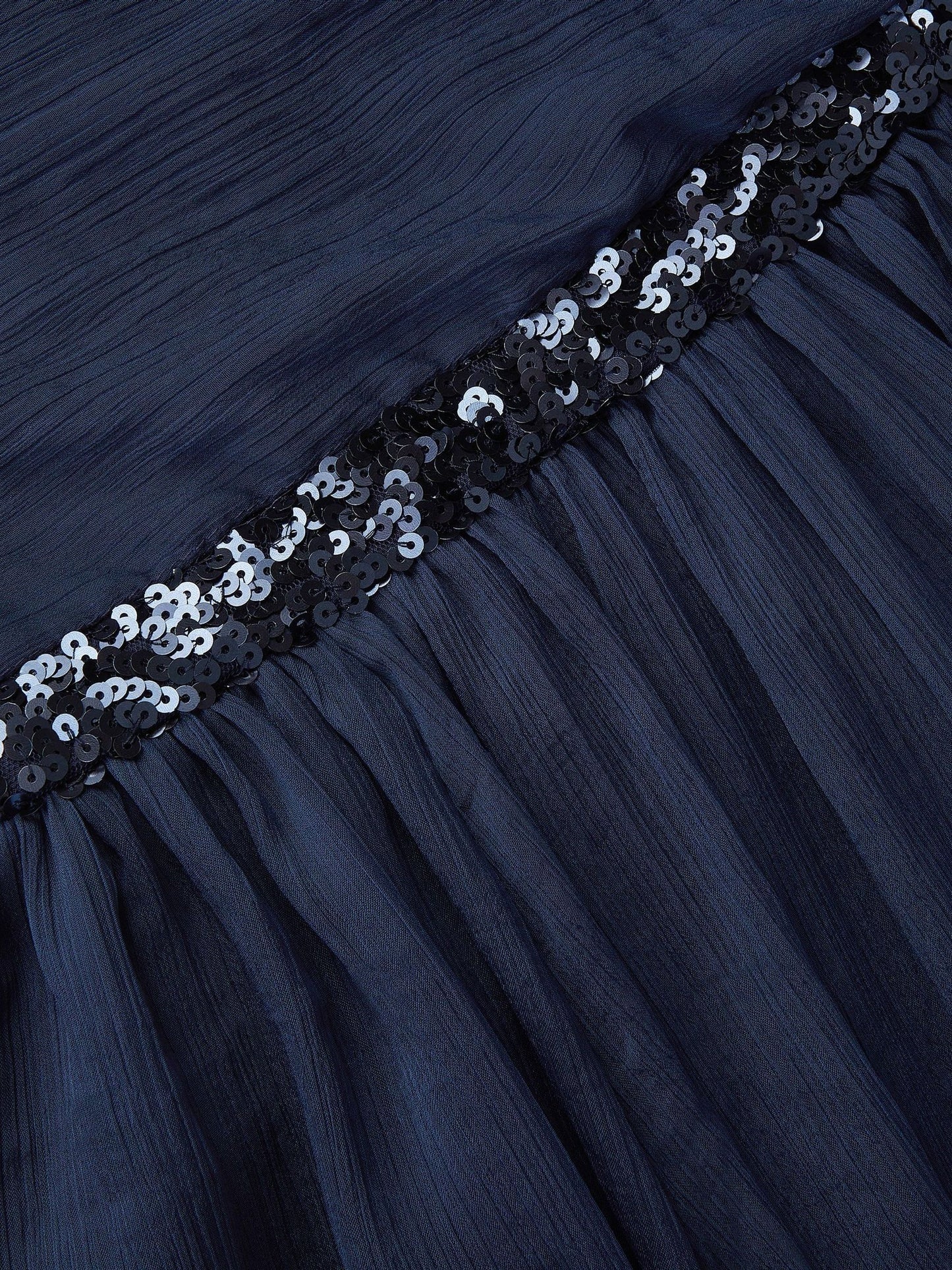 Monsoon Blue Sequin One Shoulder Prom Dress image 4
