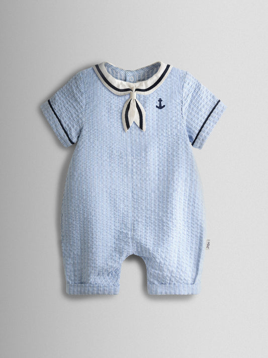 JoJo Maman Bébé Navy Blue Sailor Romper image 2