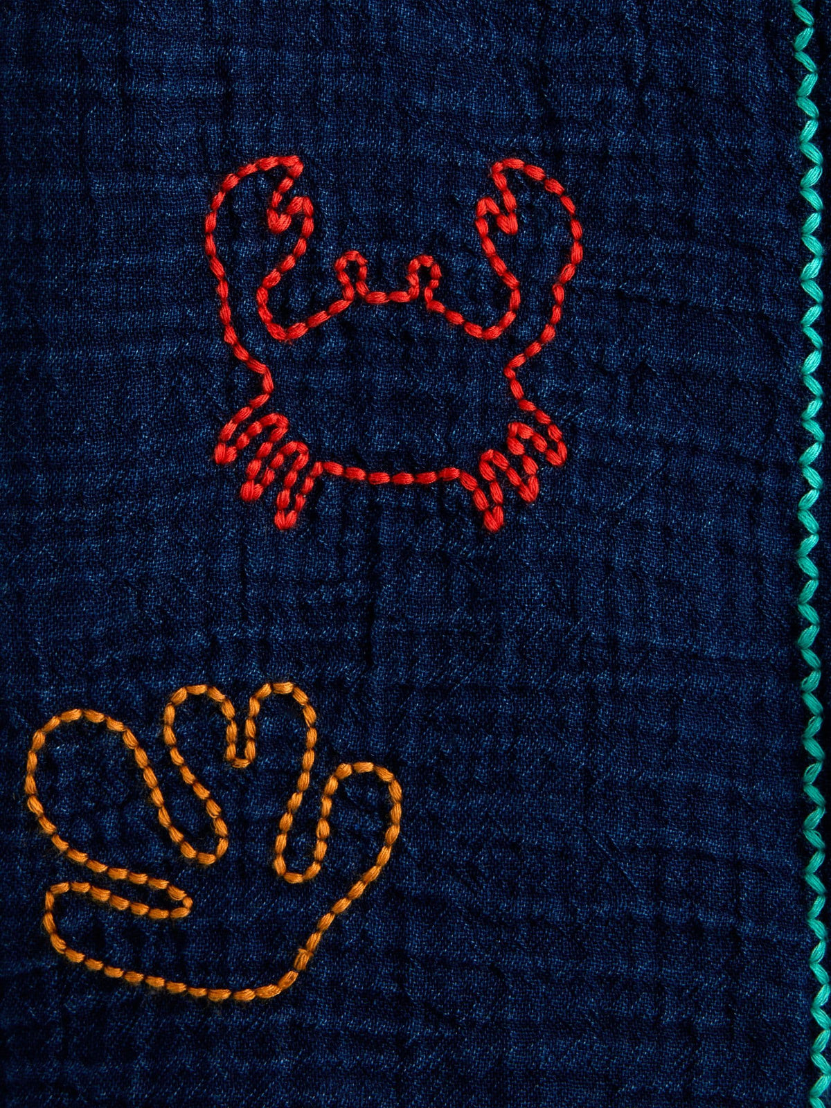 Dsiney Kidz - JoJo Maman Bébé Navy Blue Seaside Embroidered Cheesecloth Shirt image 5