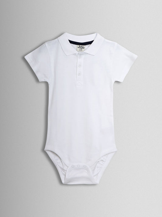 Dsiney Kidz - JoJo Maman Bébé White & Light Blue 2-Pack Plain Polo Shirt Bodysuits image 2