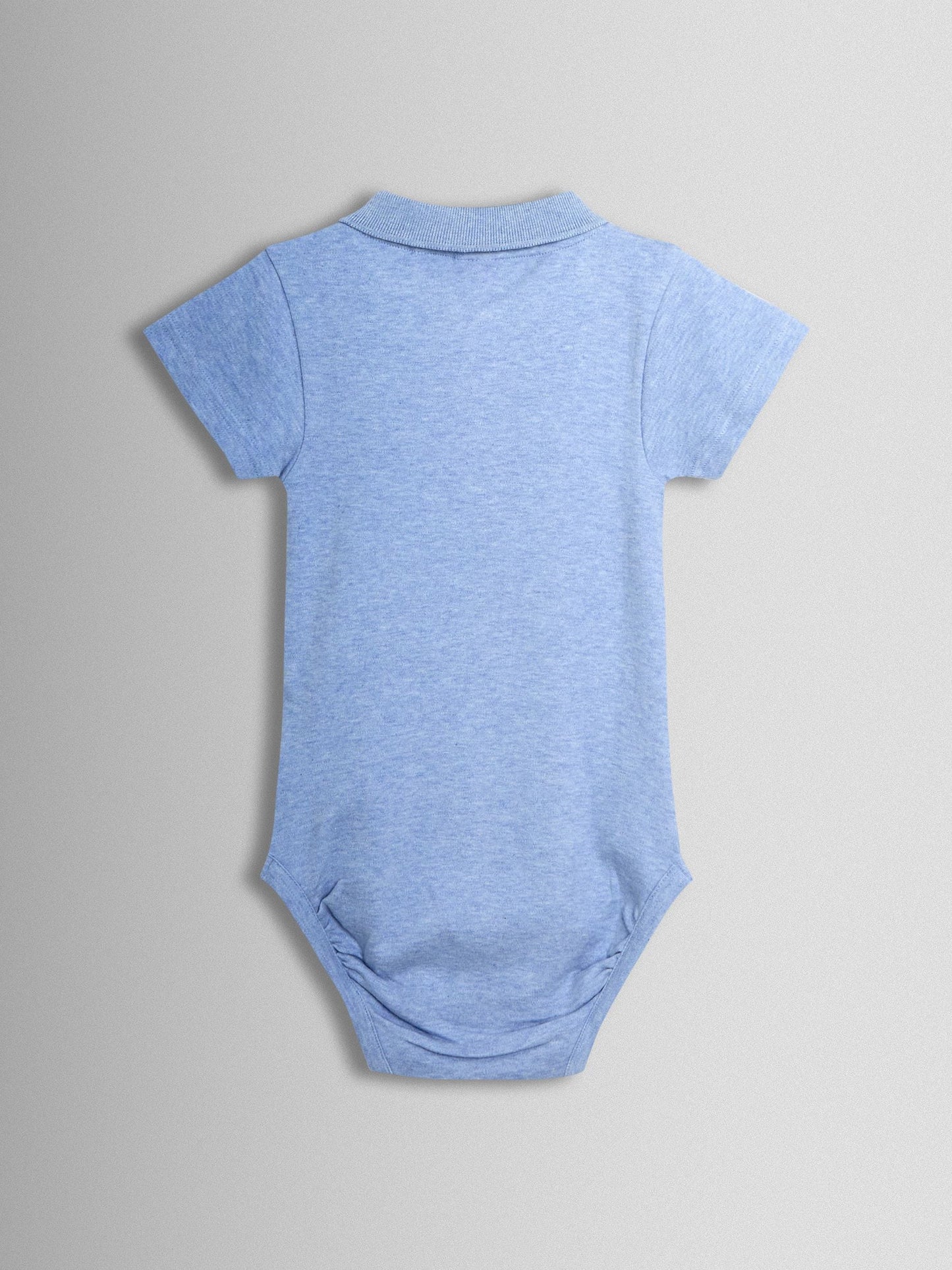 JoJo Maman Bébé White & Light Blue 2-Pack Plain Polo Shirt Bodysuits image 5