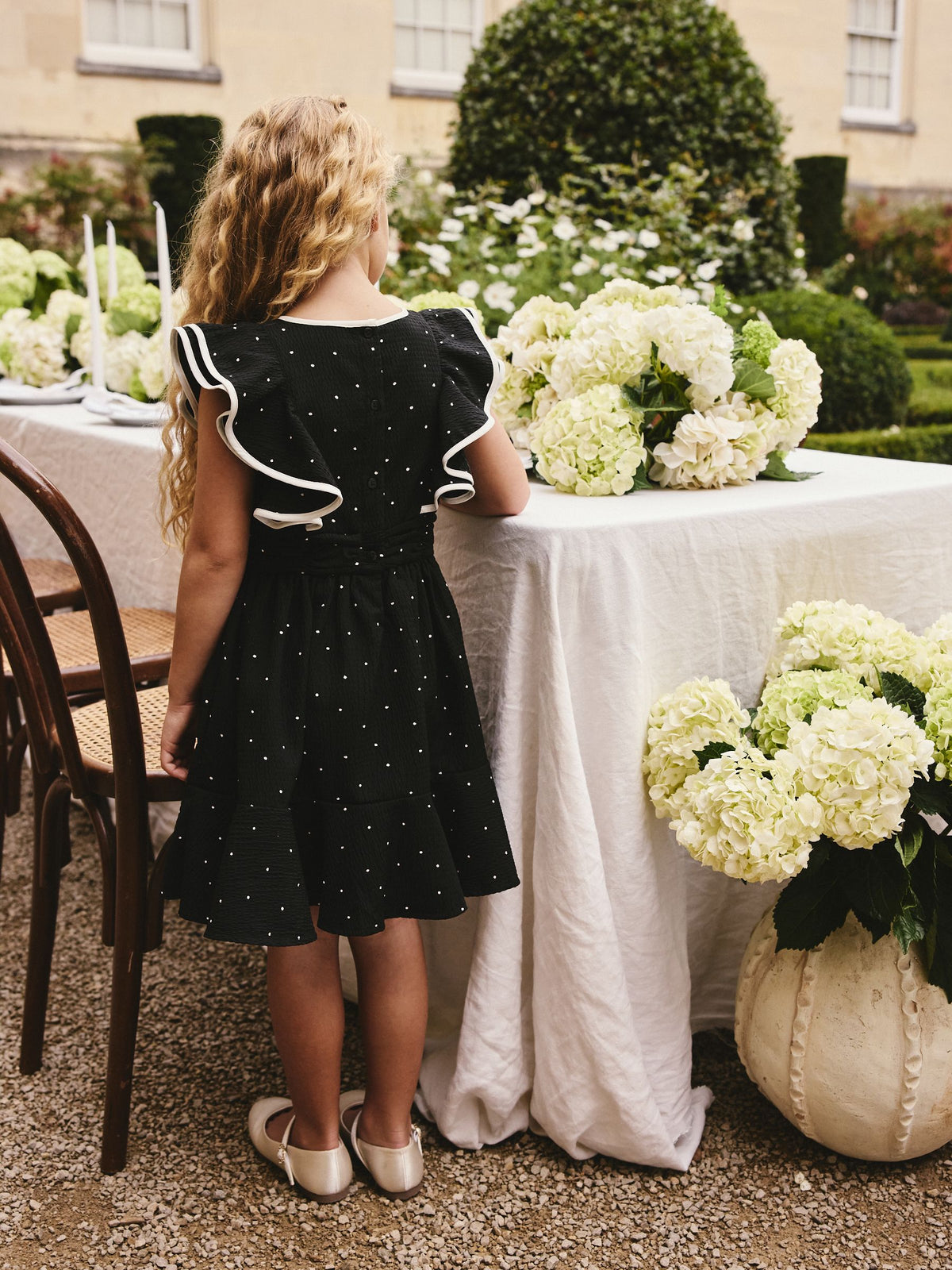 Dsiney Kidz - Black Spot Ruffle Sleeve Occasion Dress (3-16yrs) image 3