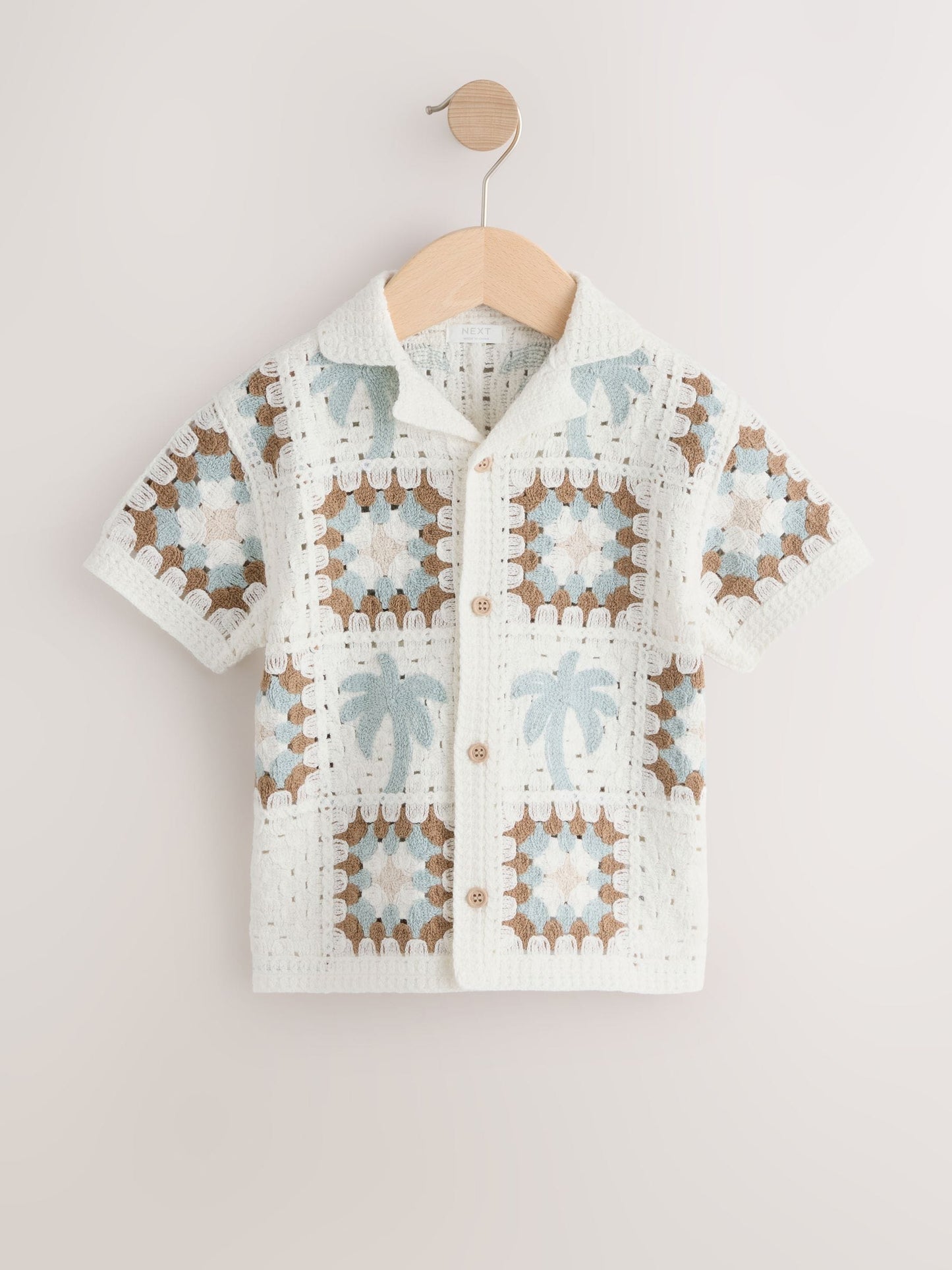 Dsiney Kidz - White Palms Crochet Knitted Short Sleeve Shirt (12mths-10yrs) image 5
