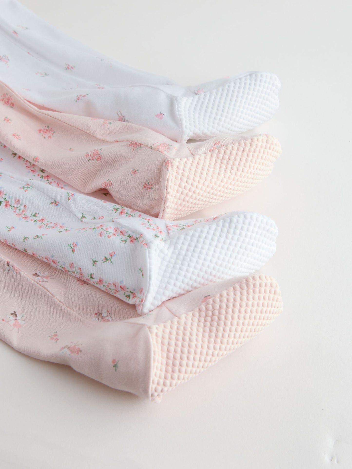 Pink Two Way Zip Baby Sleepsuit 4 Pack (0mths-2yrs) image 8