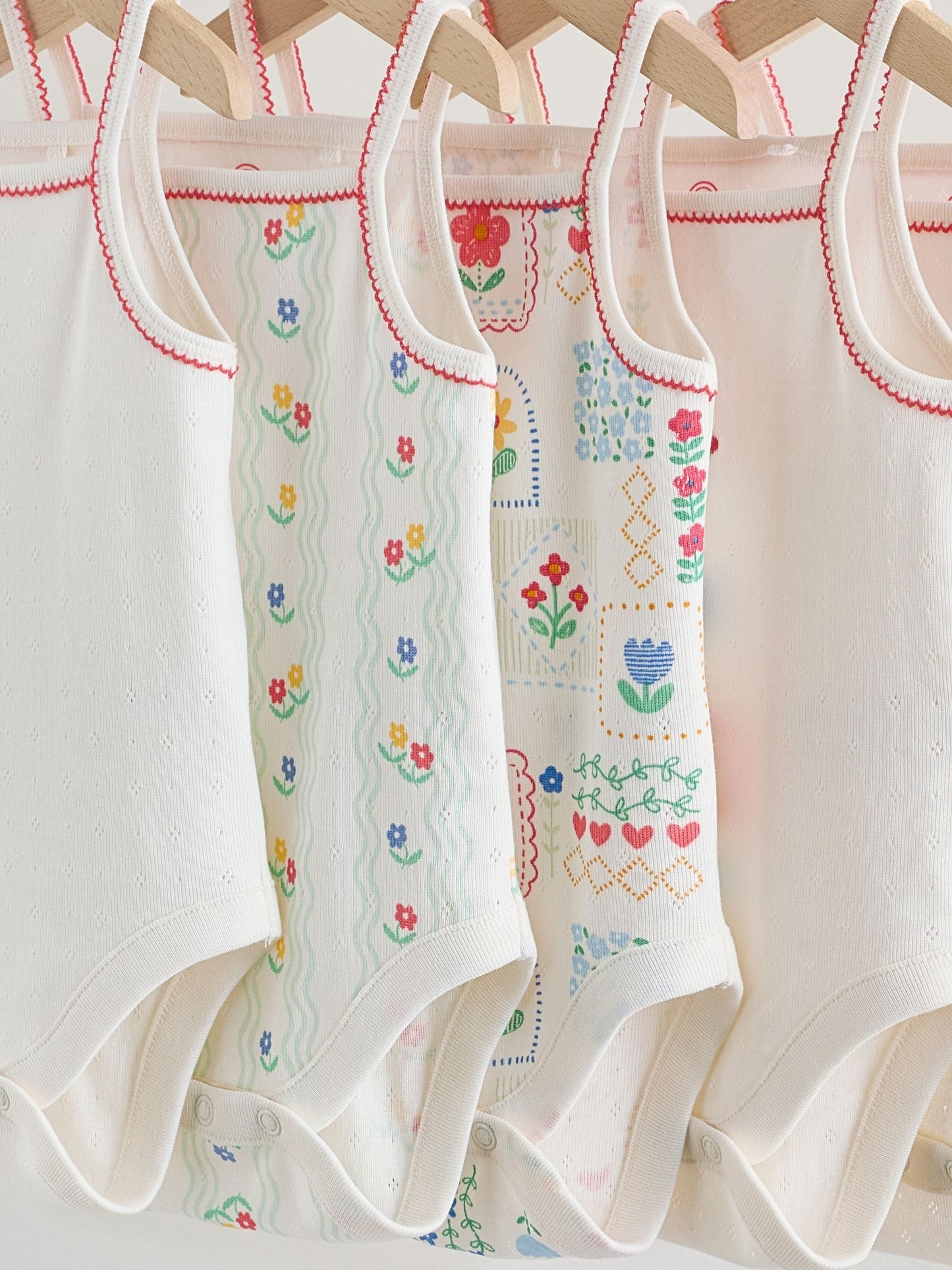 Cream Vest Baby Bodysuits 5 Pack image 9