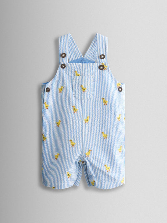 JoJo Maman Bébé Light Blue 2-Piece Chick Embroidered Dungarees & Body Set image 2