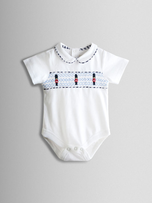 Dsiney Kidz - JoJo Maman Bébé Navy Guard 2-Piece Smocked Embroidered Body & Shorts Set image 2
