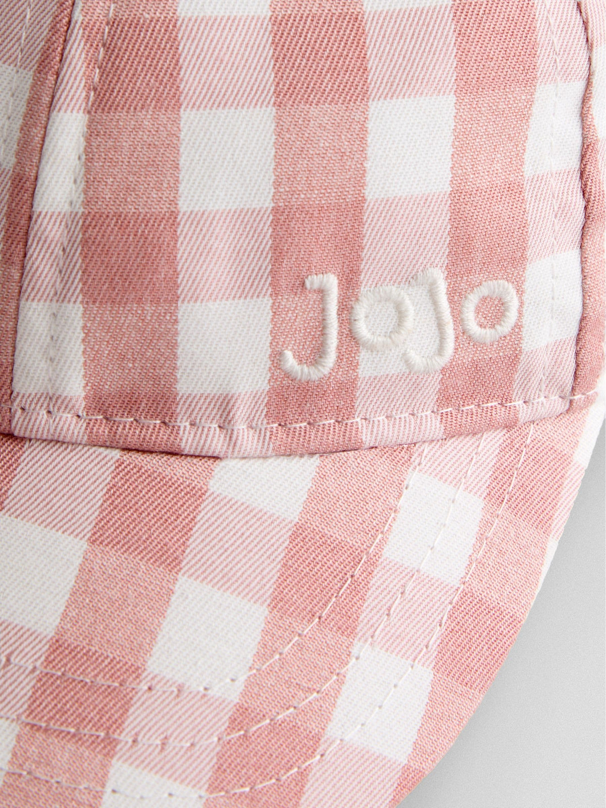 JoJo Maman Bébé Light Pink Gingham Cap With Bow image 4