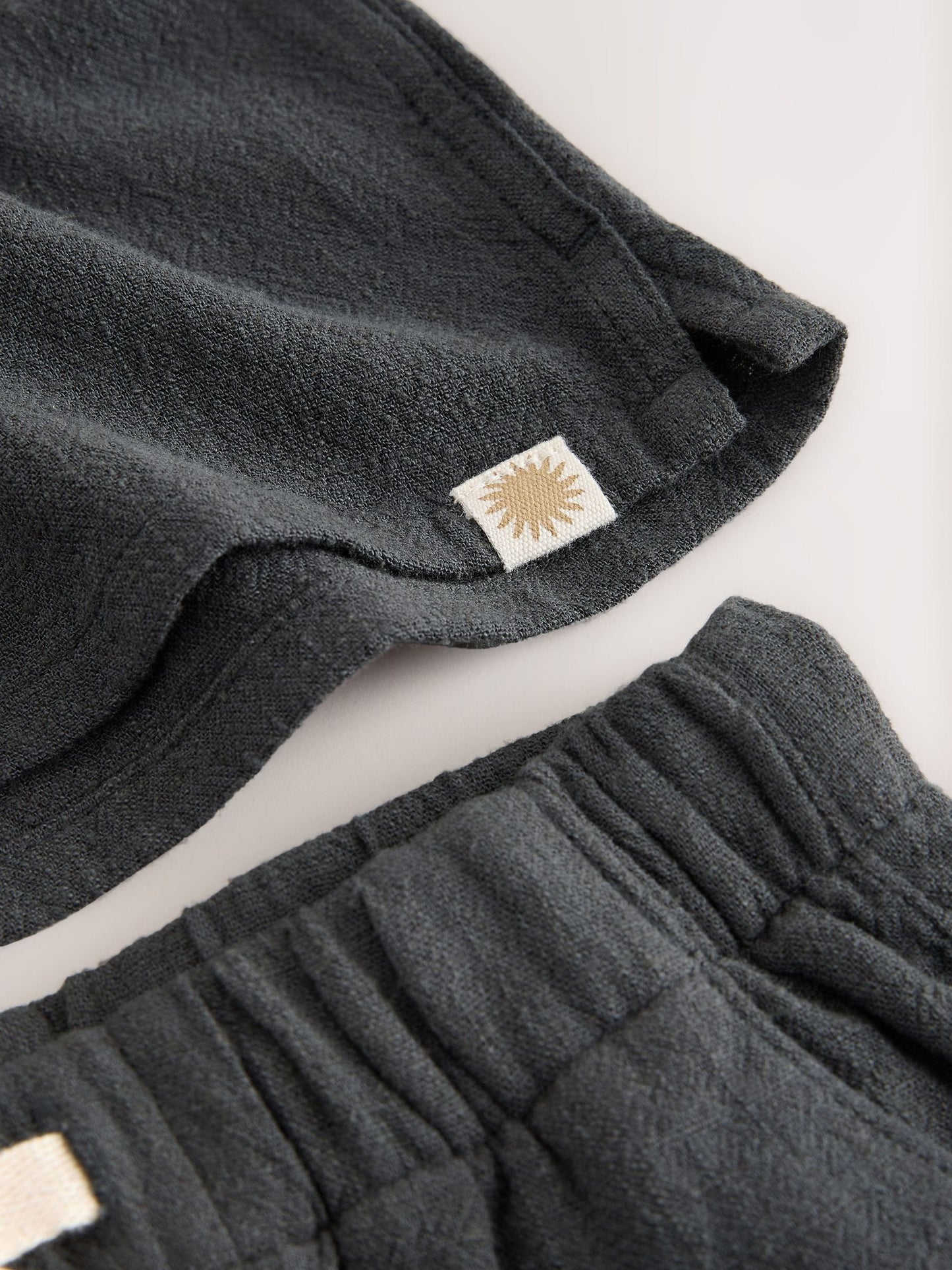 Charcoal Grey Short Sleeve Revere Collar Shirt & Shorts Set (3mths-10yrs) image 10