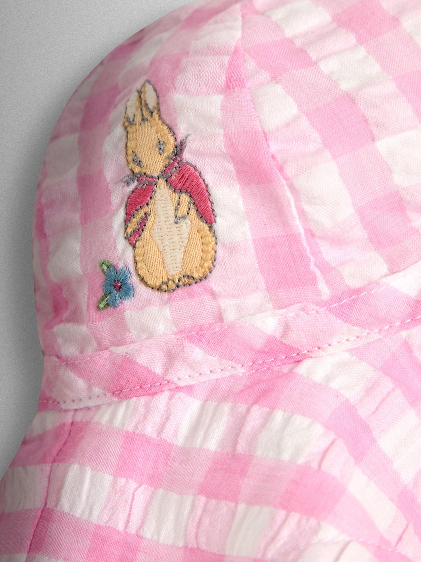 JoJo Maman Bébé Pink Flopsy Bunny Gingham Floppy Hat image 3