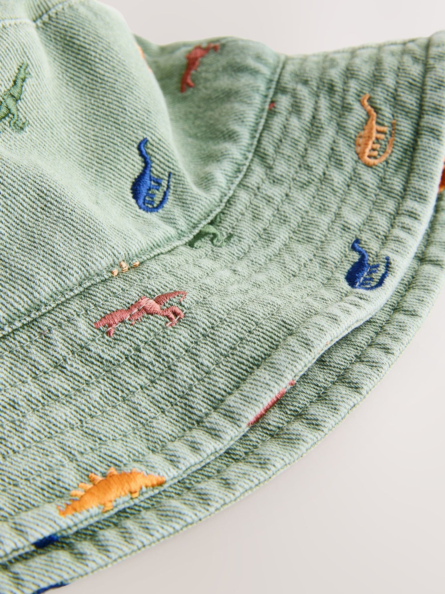 Khaki Green All-Over Embroidered Dinosaur Bucket Hat (3mths-10yrs) image 5