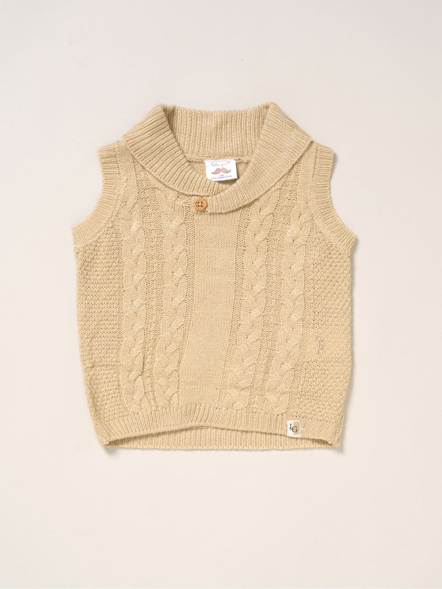 Little Gent Brown True Knit Vest Bodysuit Trousers And Bow Tie Set image 3