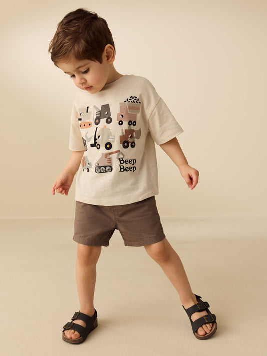 White Neutral Diggers Short Sleeve Appliqué T-Shirt (3mths-7yrs) image 3