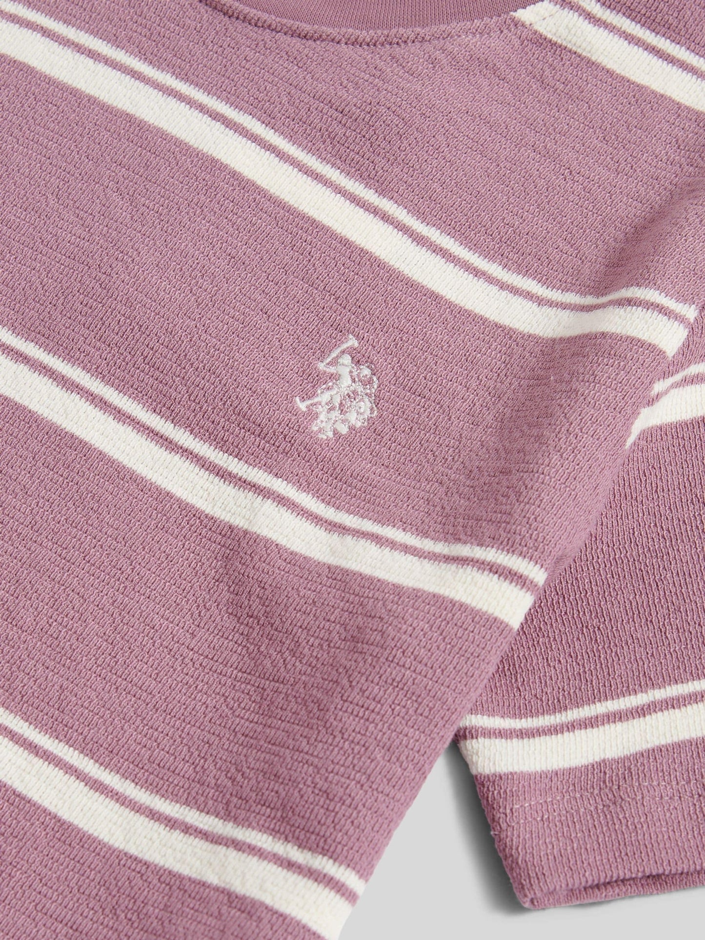 U.S. Polo Assn Purple Boys Terry Stripe T-Shirt image 7