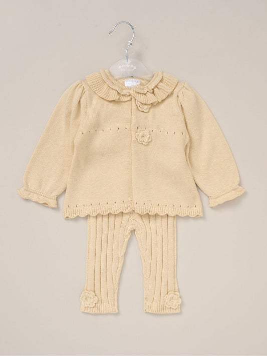 Rock-A-Bye Baby Boutique White Baby Knit Cardigan And Leggings Set image 2