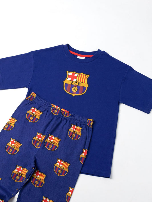Vanilla Underground Black FC Barcelona Short Sleeve Long Leg Pyjamas Set image 3