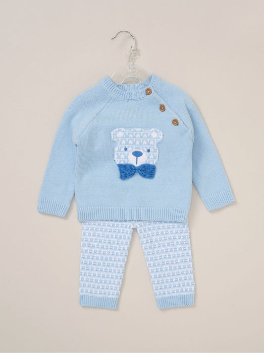 Rock-A-Bye Baby Boutique Blue True Knit Cardigan, Trousers Outfit Set image 2
