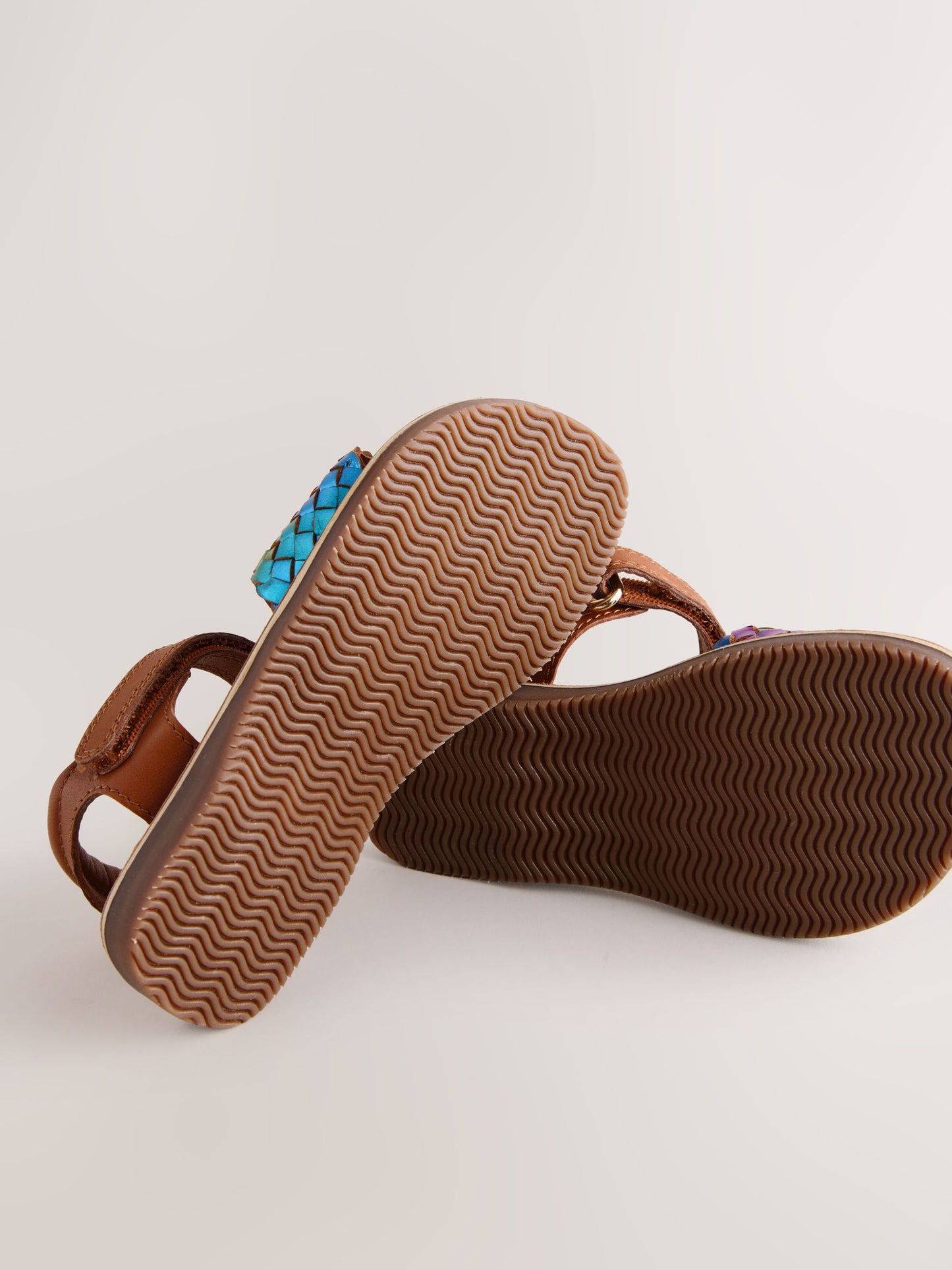 Rainbow Wide Fit (G) Leather Twist Sandals with Touch Fastening image 6