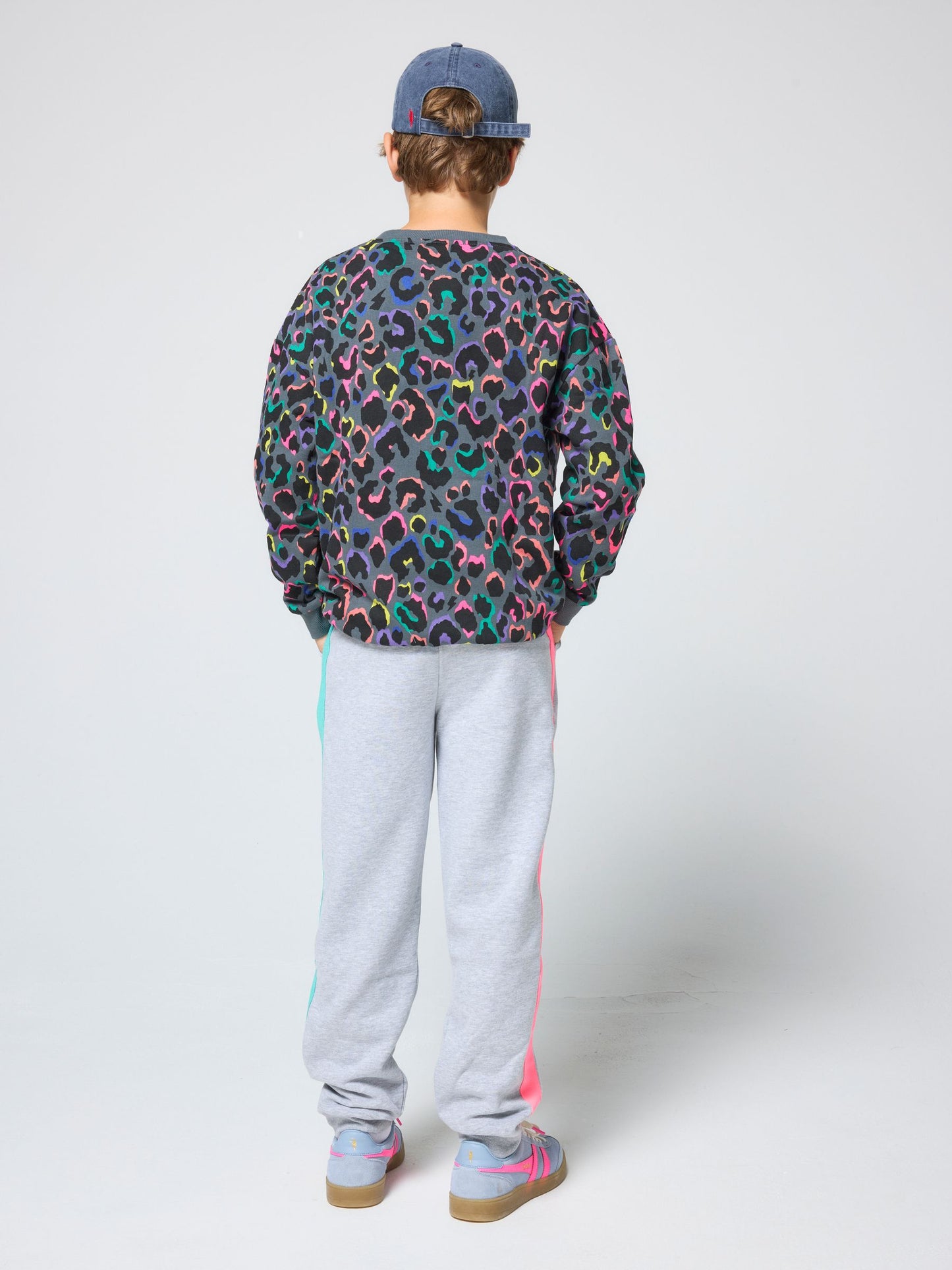 Dsiney Kidz - SCAMP & DUDE Grey Kids Oversized Sweatshirt Leopard & Lightning Bolt image 3
