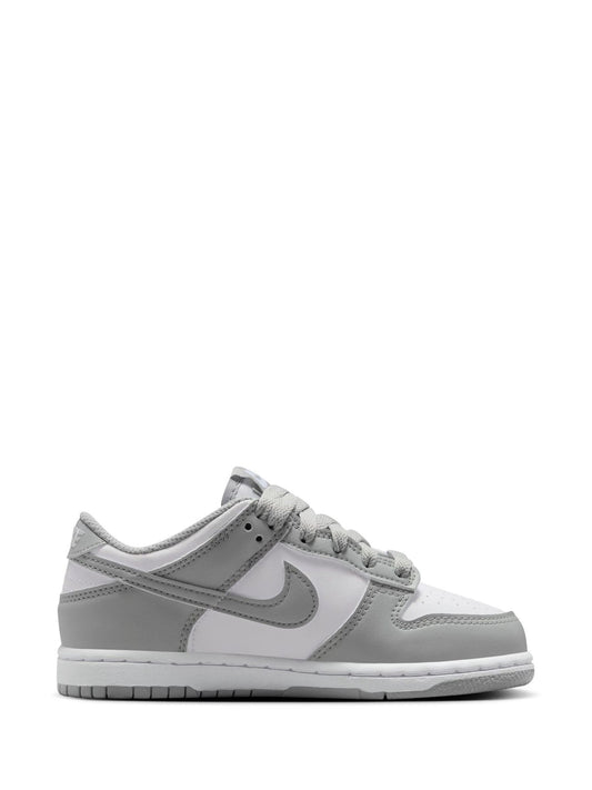 Nike White Grey Junior Dunk Low Trainers image 2