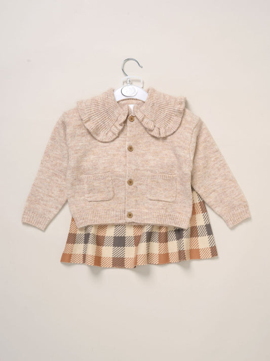 Dsiney Kidz - Miss Brown True Knit Cardigan And Check Skirt Set image 2
