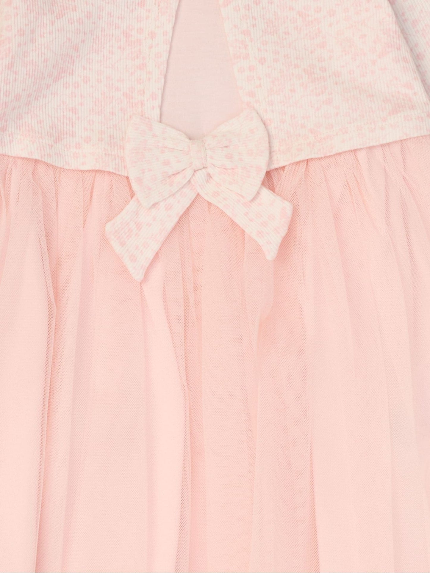Miss Light Pink Mock Cardigan Dress For Baby image 2