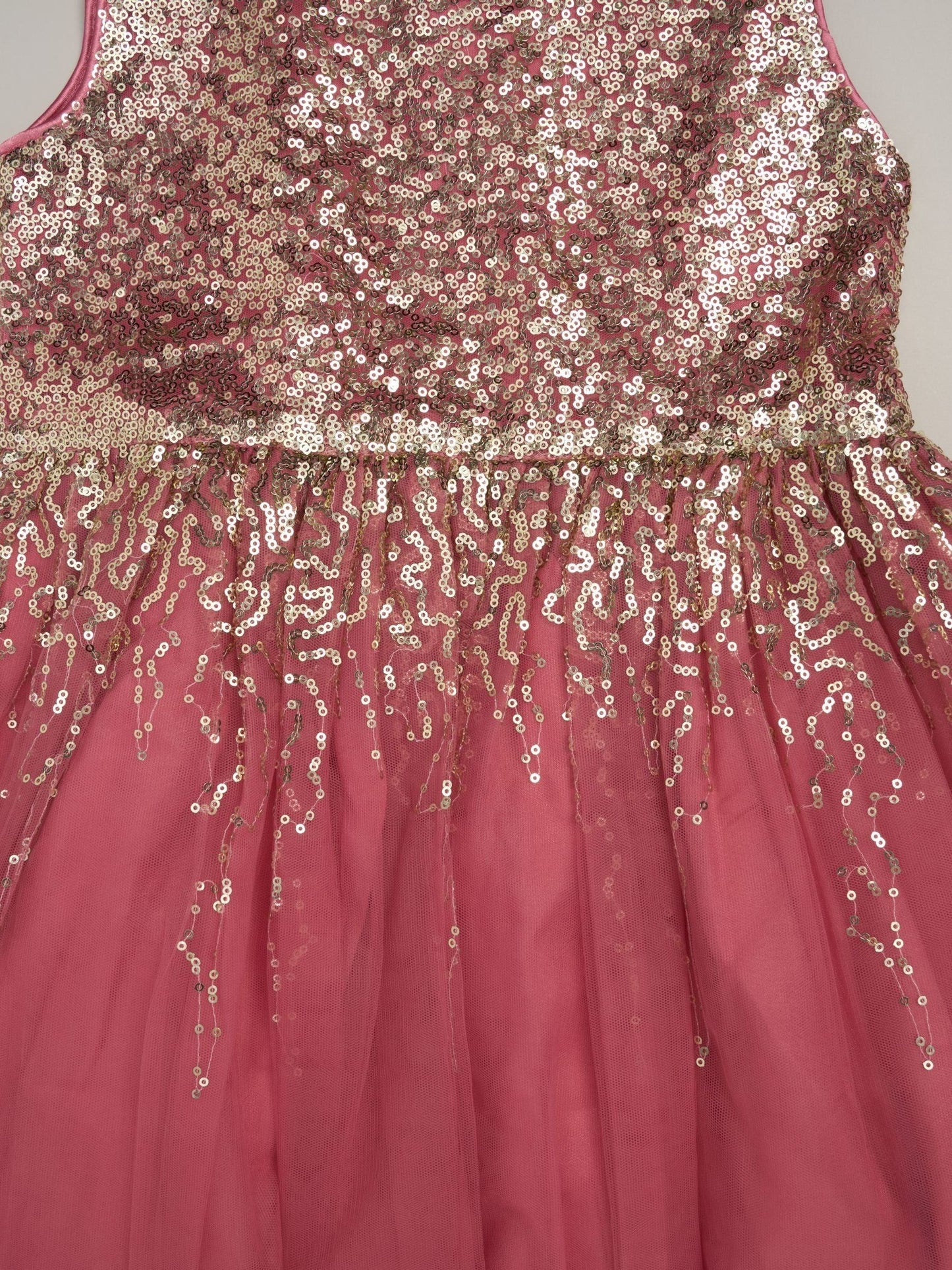 Miss Pink Waterfall Sequin Dress And Faux Fur Bolero Set image 4