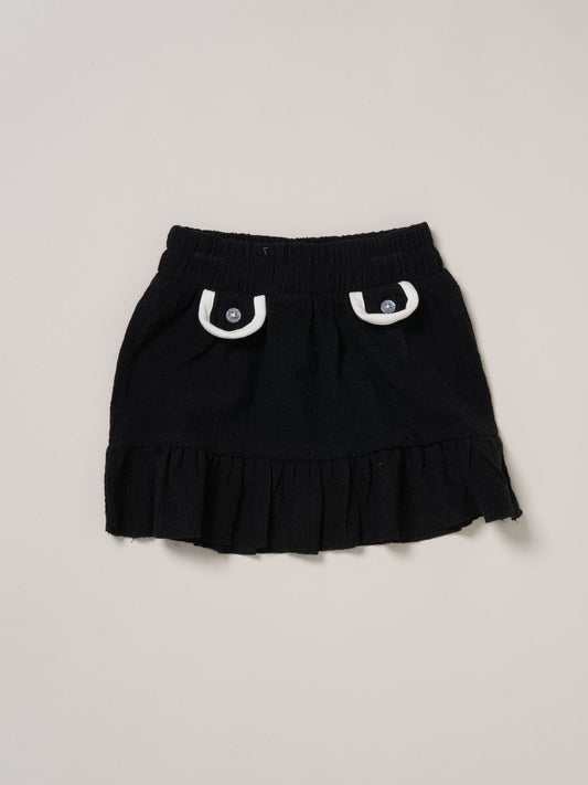 Dsiney Kidz - Miss White Faux Fur Gilet Beret Rib Top And Skirt Set image 2