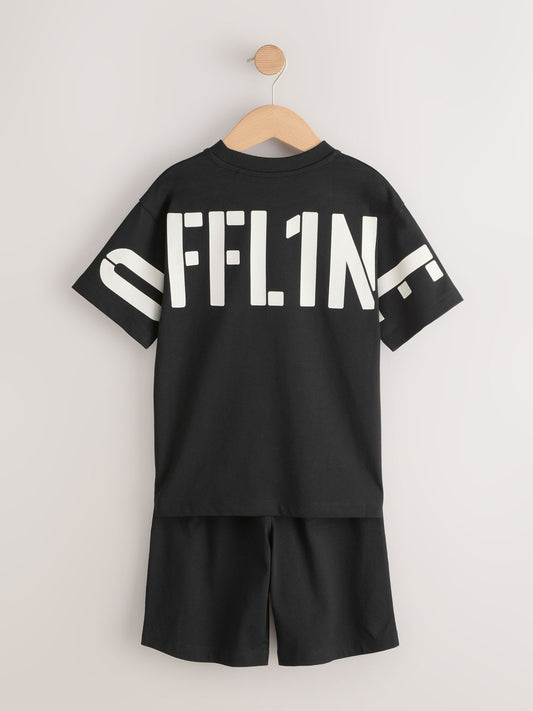 Black/Brown/Stone Offline Shorts Pyjamas 3 Pack (3-16yrs) image 3
