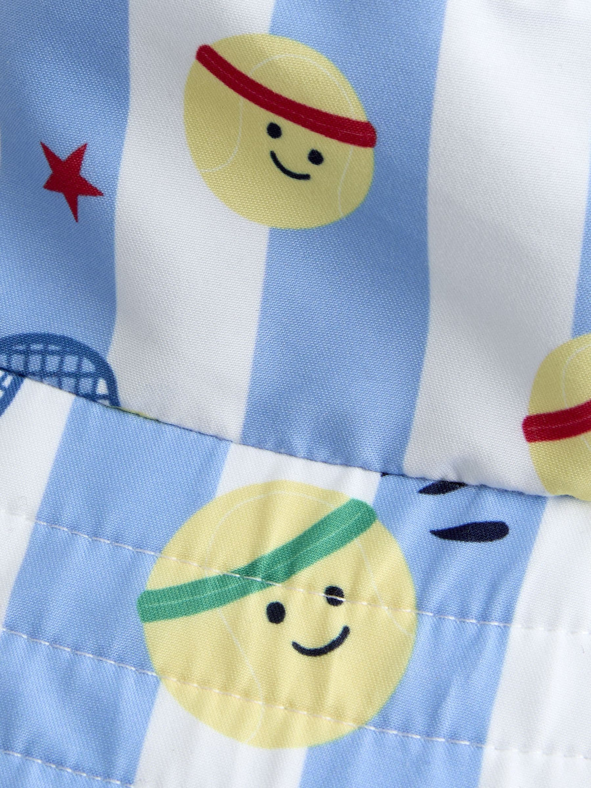 JoJo Maman Bébé Blue Stripe Tennis Bucket Hat image 5