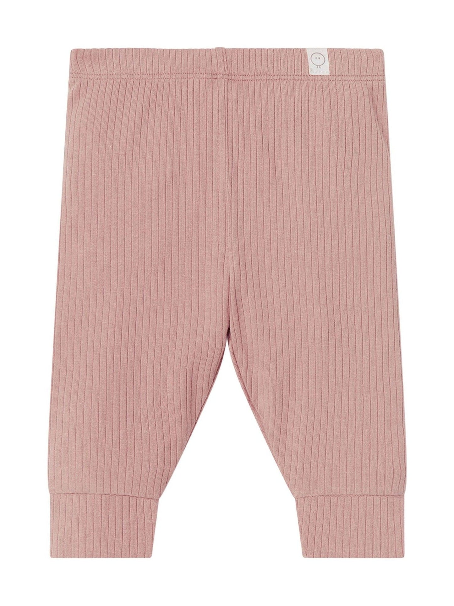 MORI Pink Ribbed Stretch Comfy Baby Leggings image 3