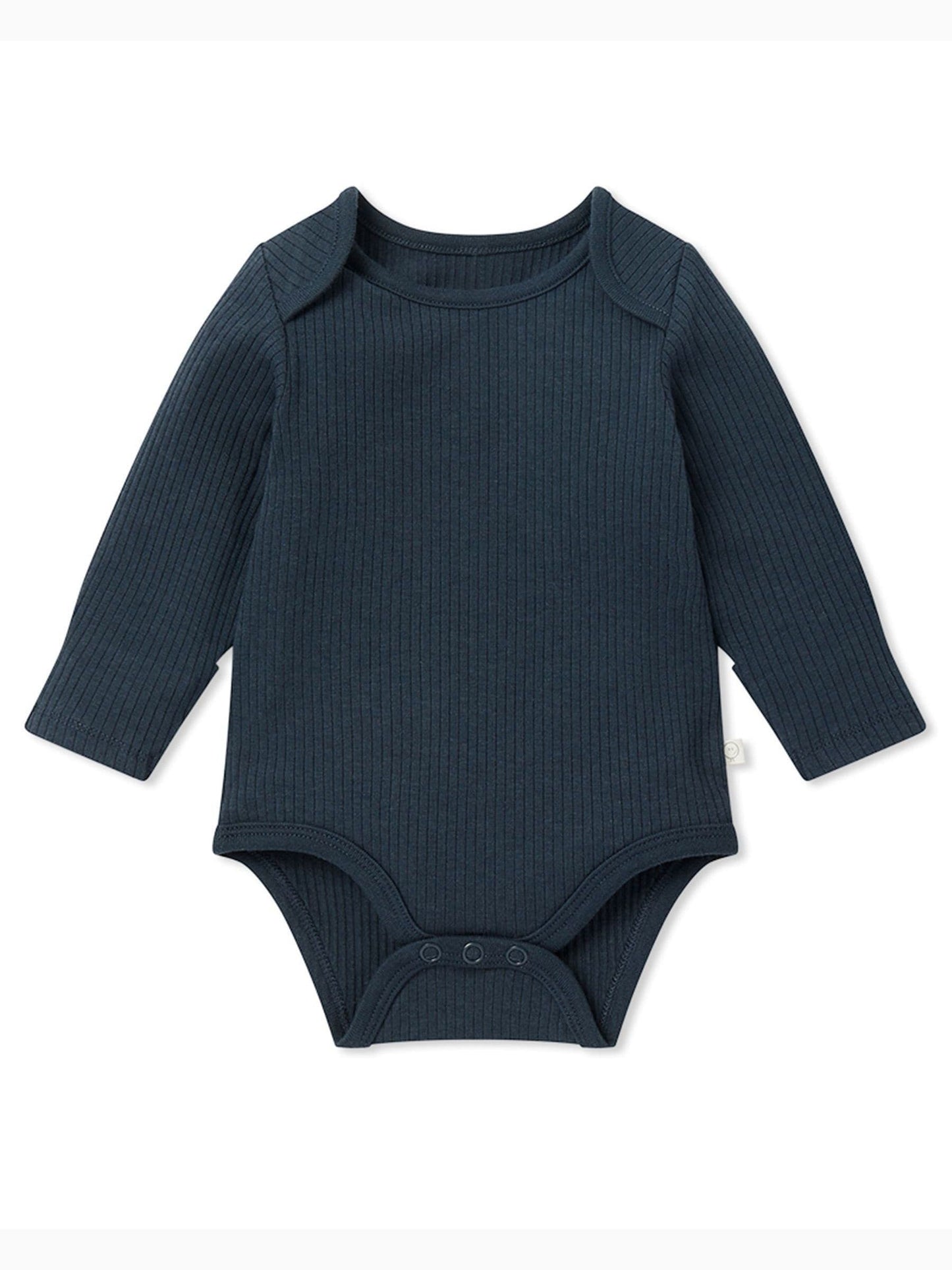 MORI Light Blue Ribbed Stretch Long Sleeve Envelope Neckline Bodysuit image 3