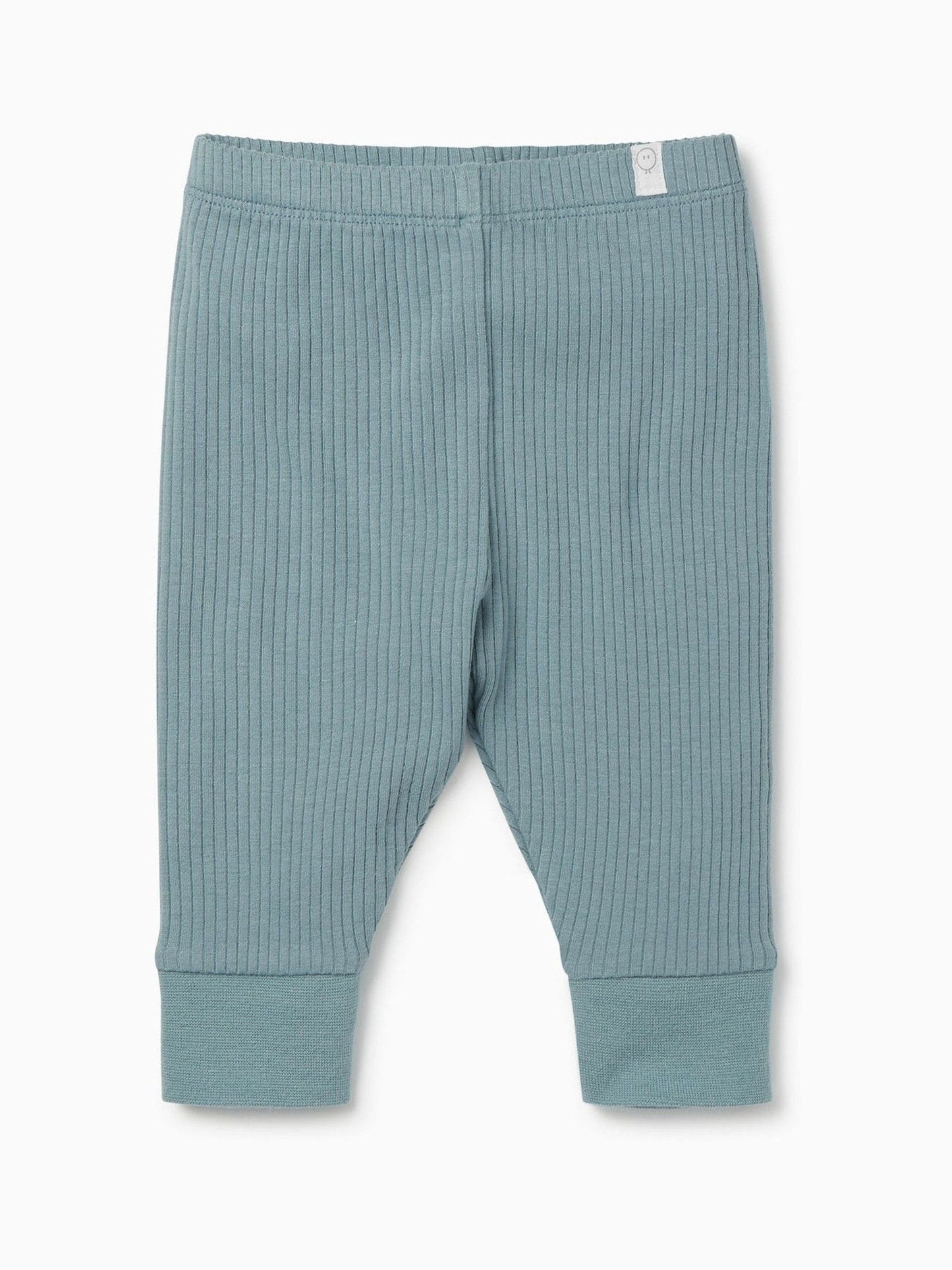 MORI Light Blue Ribbed Stretch Comfy Baby Leggings image 2