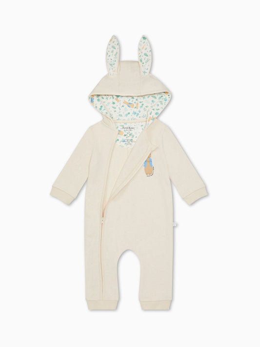 MORI Cream Peter Rabbit Supersoft Hooded Zip-Up Pramsuit image 2