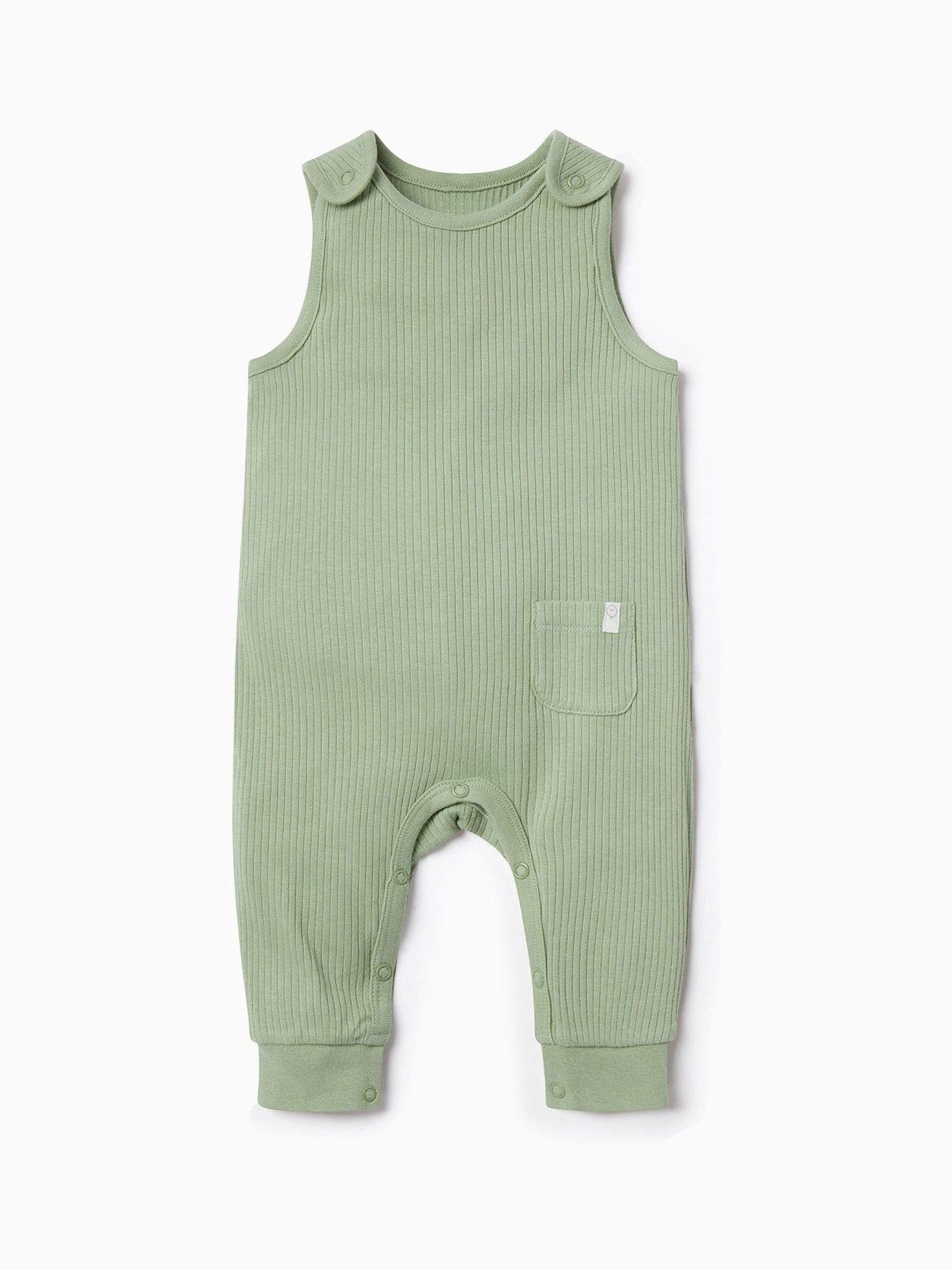 MORI Green Ribbed Romper Dungarees image 2