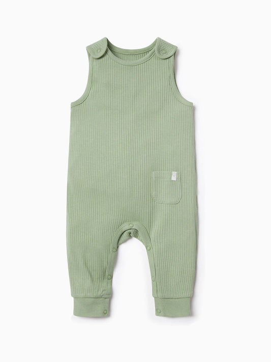 MORI Green Ribbed Romper Dungarees image 2