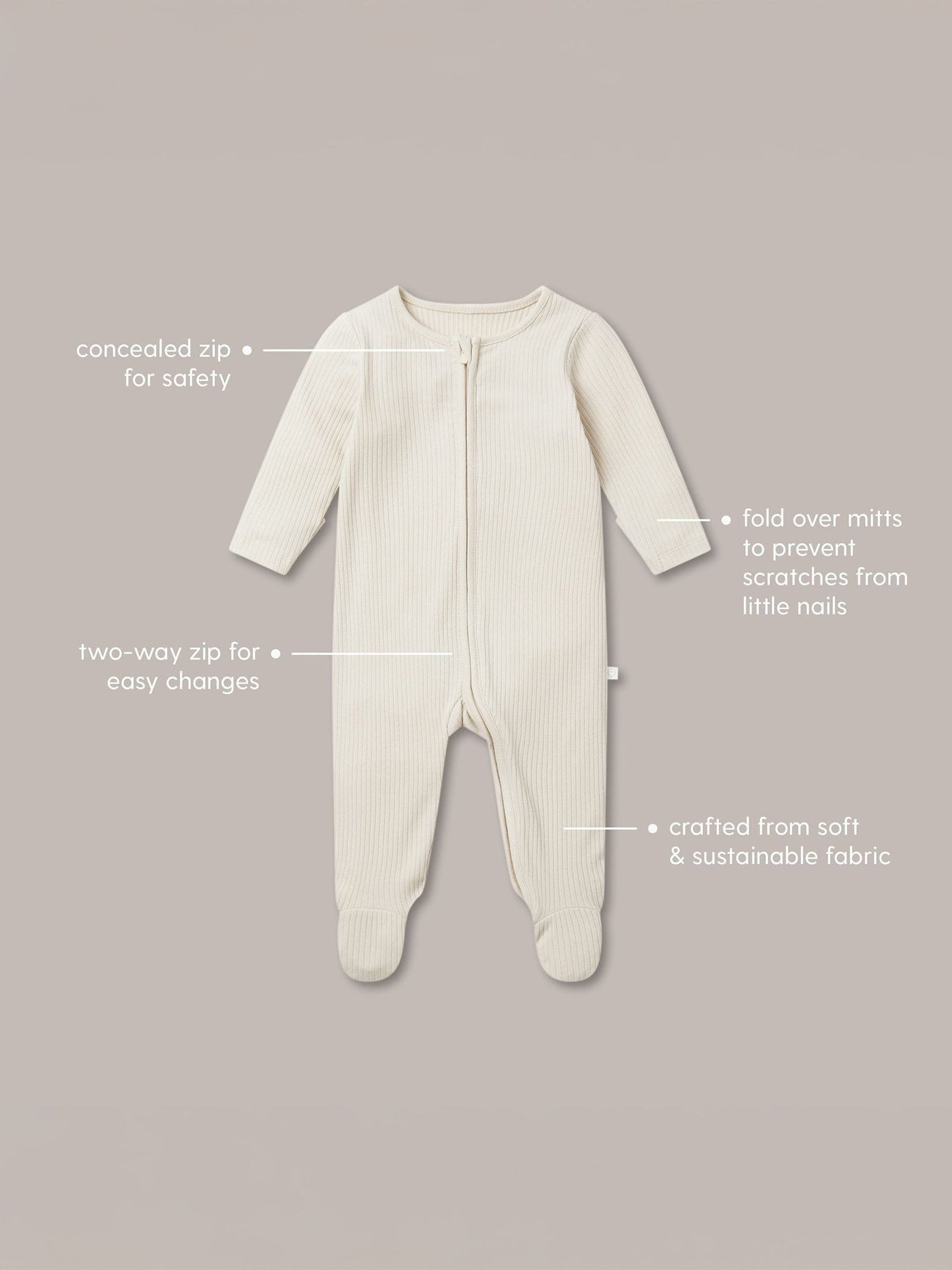 MORI Lilac Stretch Supersoft 2 Way Zip Sleepsuit image 5