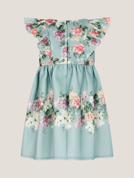 Monsoon Blue Baby Cassie Floral Print Ruffle Dress image 2