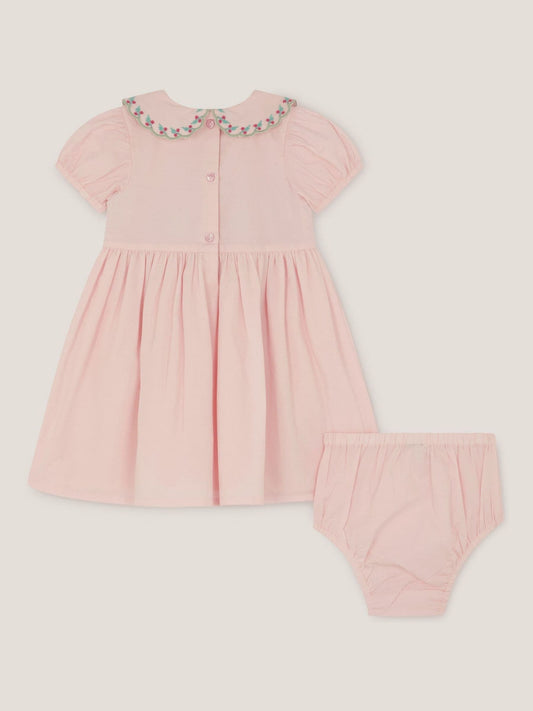 Dsiney Kidz - Monsoon Pink Smocked Dress & Briefs Set image 2