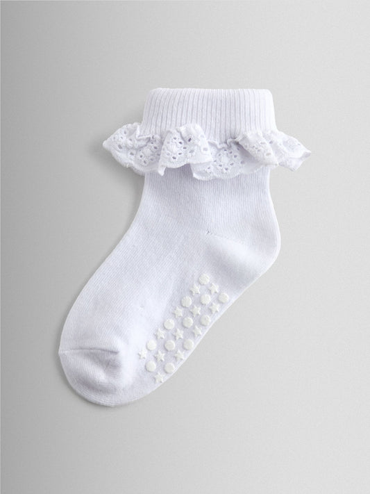 JoJo Maman Bébé Pure White 5-Pack Frill Socks image 2