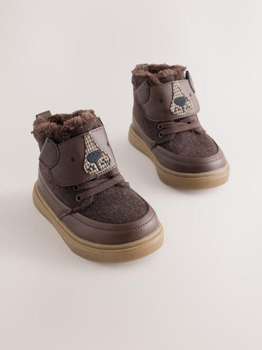 Dsiney Kidz - Brown Dog Standard Fit (F) Warm Lined Touch Fastening Boots image 2