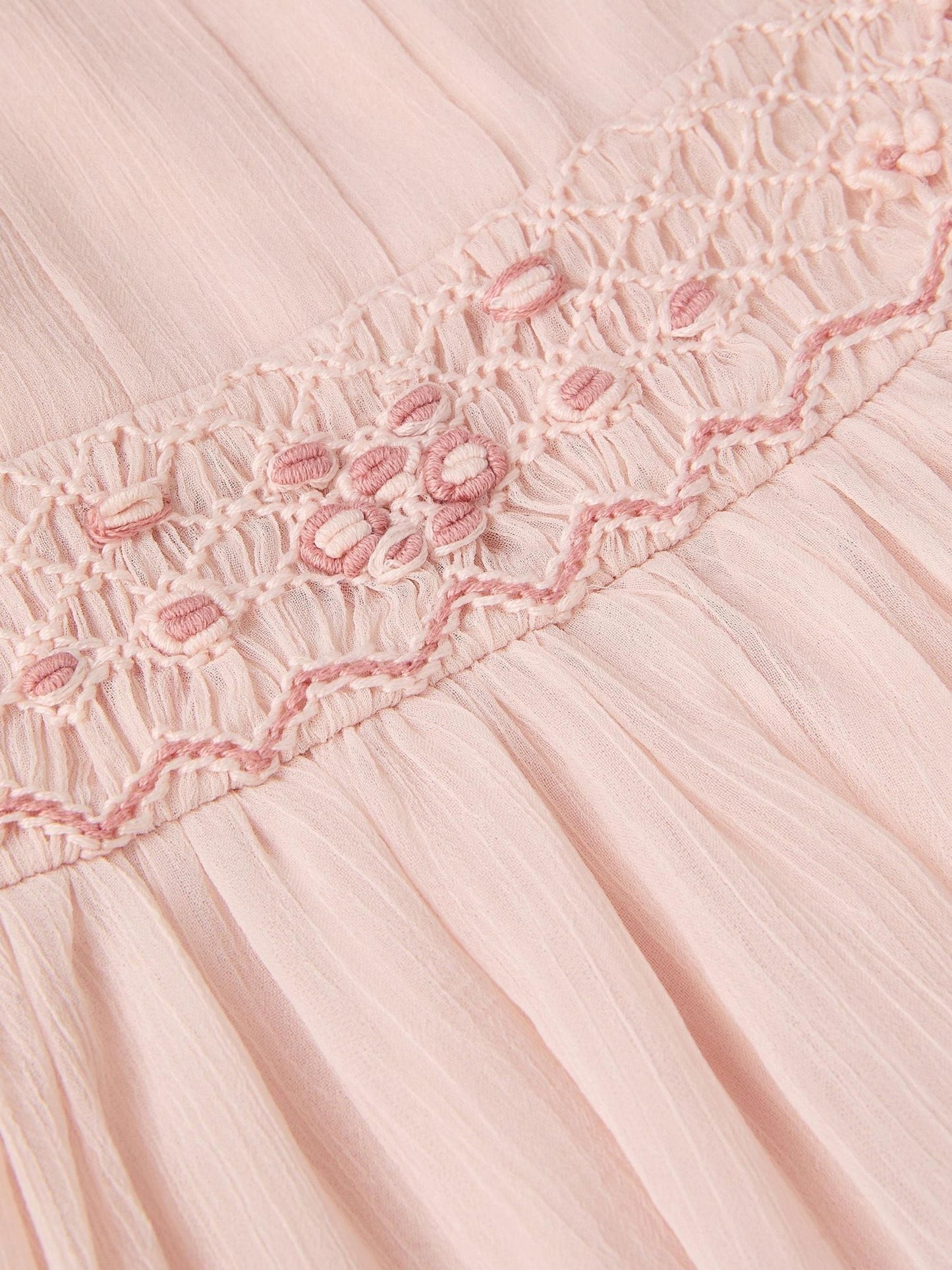 Monsoon Pink Romee Puff Sleeve Embroidered Party Dress image 3