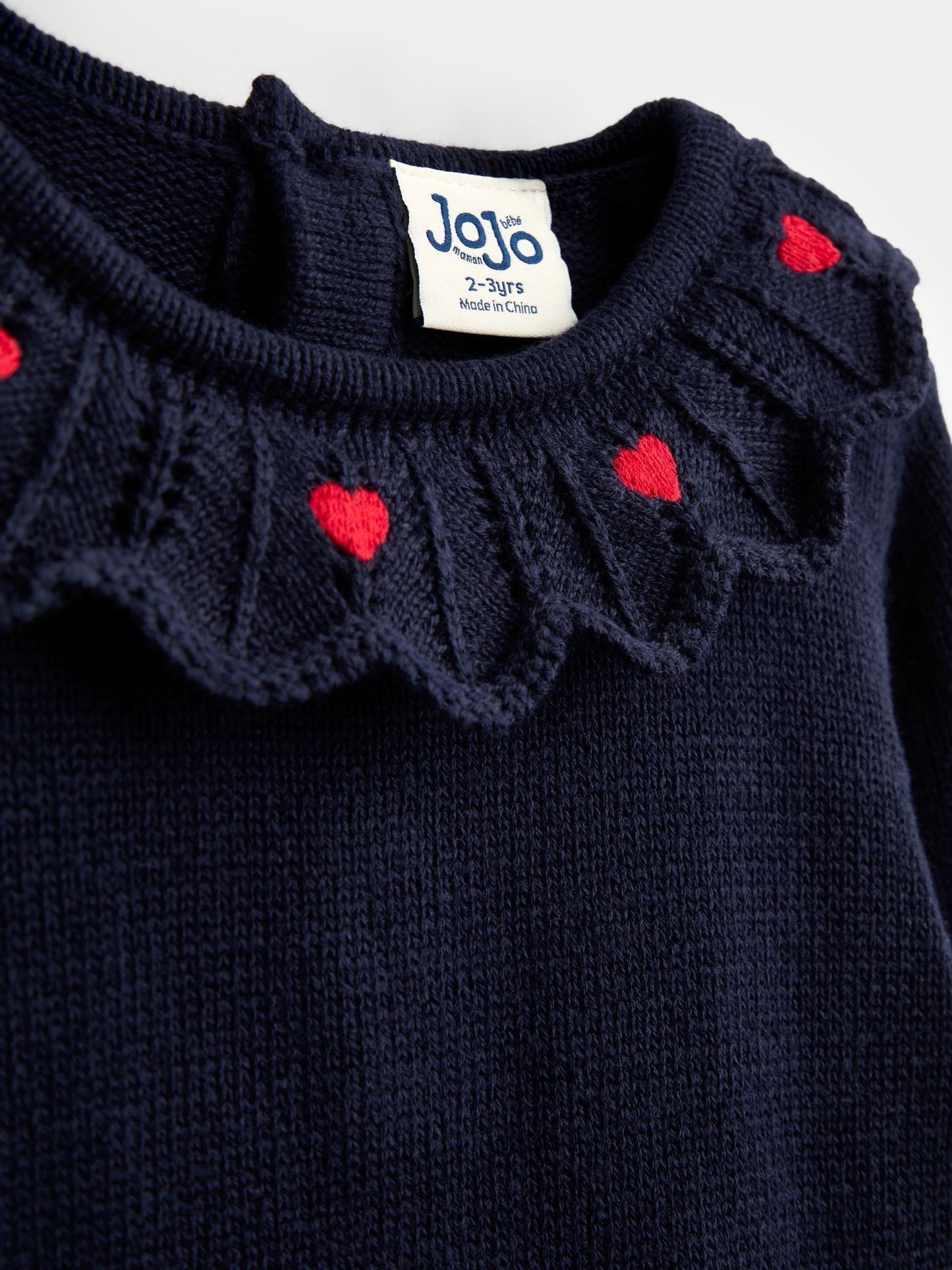 Dsiney Kidz - Jojo Maman Bébé Navy Blue Strawberry Knitted Combo Dress image 4