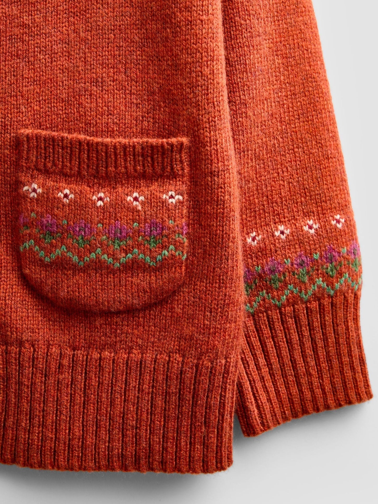 Dsiney Kidz - Jojo Maman Bébé Rust Orange Pumpkin Fairisle Cardigan image 4