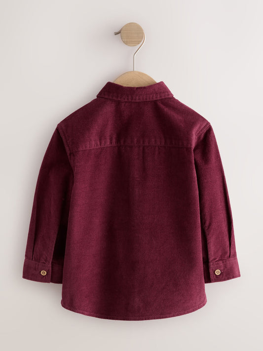 Dsiney Kidz - Burgundy Red Dog Embroidery Long Sleeve Cord Shirt (3mths-7yrs) image 2