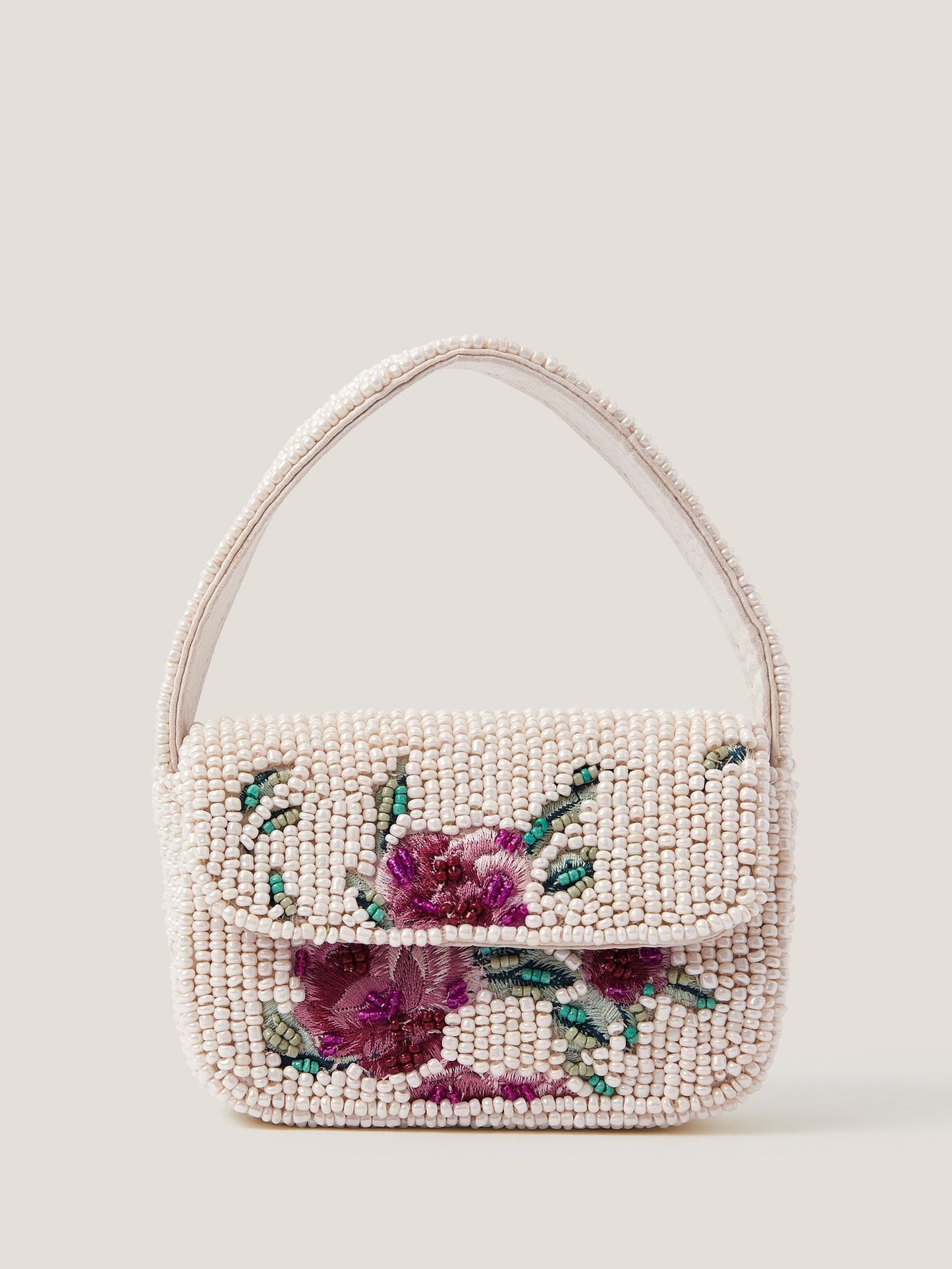 Monsoon Cream Mini Flower Beaded Bag image 1